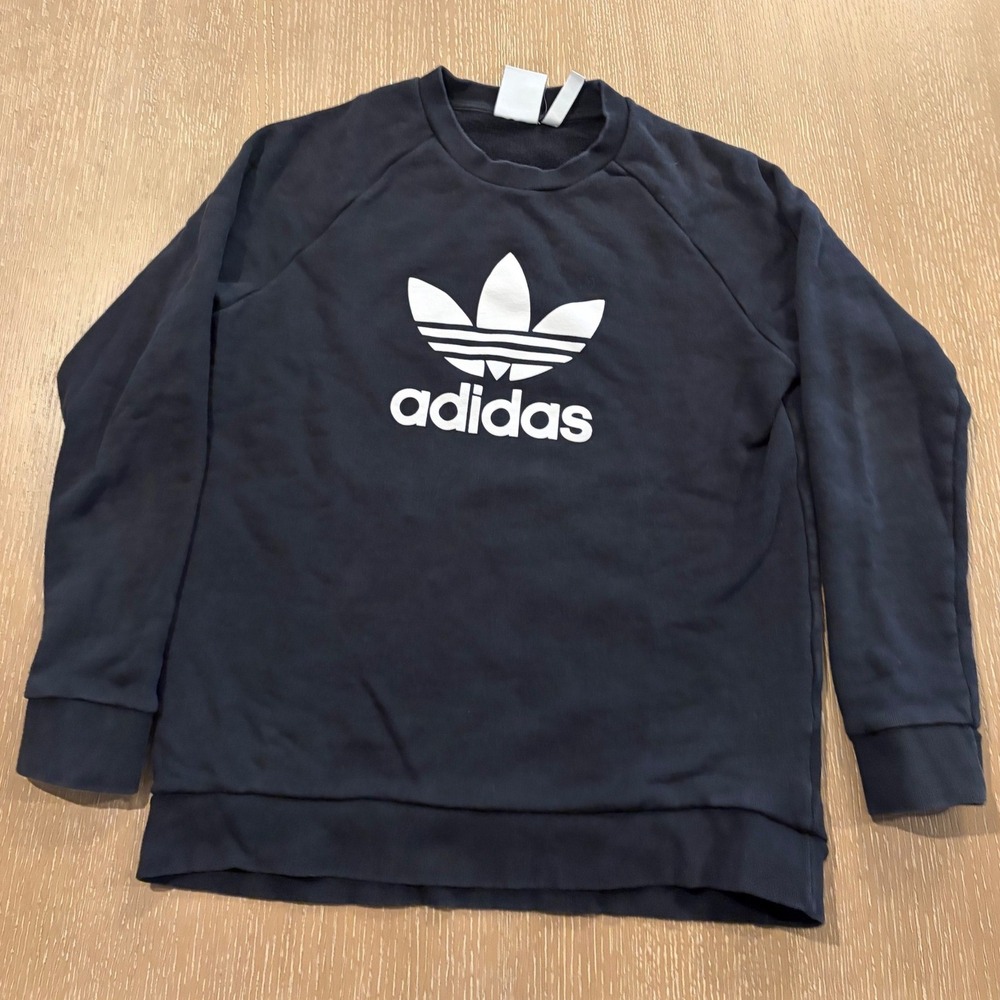 Adidas Originals Trefoil Graphic Crew Sweatshirt‎ Black / White Mens Size M